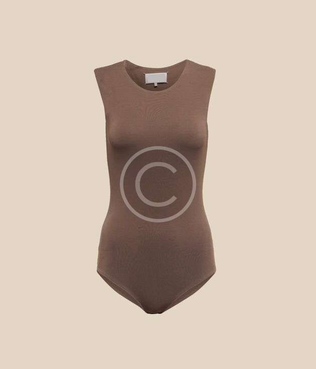 Sleeveless ribbed bodysuit